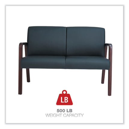 Alera Reception Lounge WL Series Loveseat, 44.88" x 26.13" x 33", Black