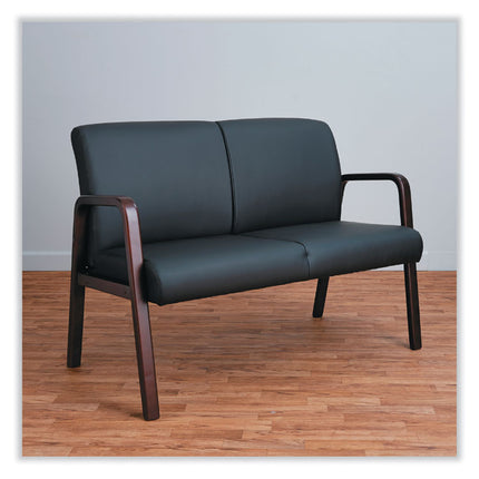 Alera Reception Lounge WL Series Loveseat, 44.88" x 26.13" x 33", Black