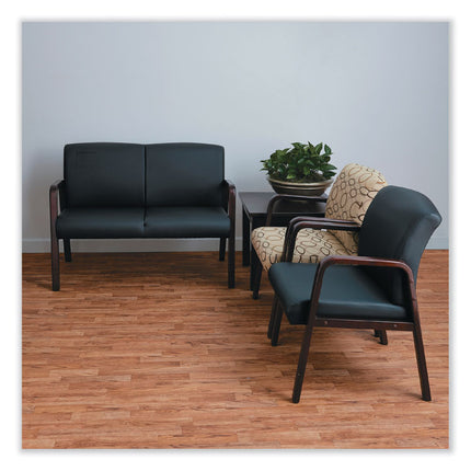 Alera Reception Lounge WL Series Loveseat, 44.88" x 26.13" x 33", Black
