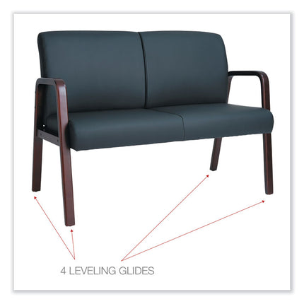 Alera Reception Lounge WL Series Loveseat, 44.88" x 26.13" x 33", Black