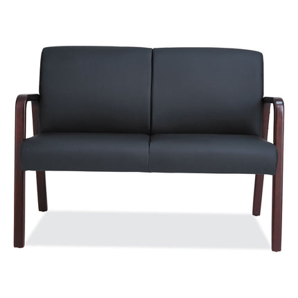 Alera Reception Lounge WL Series Loveseat, 44.88" x 26.13" x 33", Black