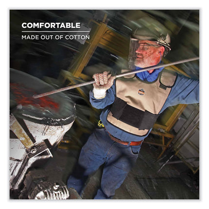 Chill-Its 6225 Premium FR Phase Change Cooling Vest, Modacrylic Cotton, Large/X-Large, Khaki