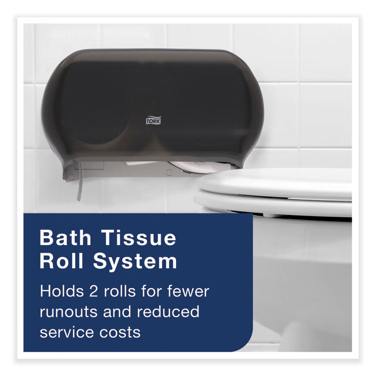 Twin Standard Roll Bath Tissue Dispenser, 12.75 x 5.57 x 8.25, Smoke