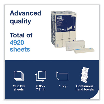 PeakServe Continuous Hand Towel, 1-Ply, 7.91 x 8.85, White, 410 Wipes/Pack, 12 Packs/Carton
