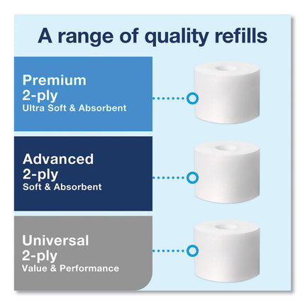 Elevation Coreless High Capacity Bath Tissue Dispenser, 14.17 x 5.08 x 8.23, White
