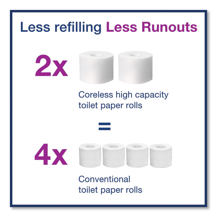 Elevation Coreless High Capacity Bath Tissue Dispenser, 14.17 x 5.08 x 8.23, White