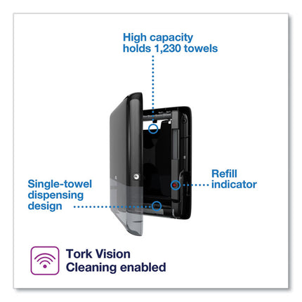 Peakserve Continuous Hand Towel Dispenser, 14.44 X 3.97 X 19.3, Black
