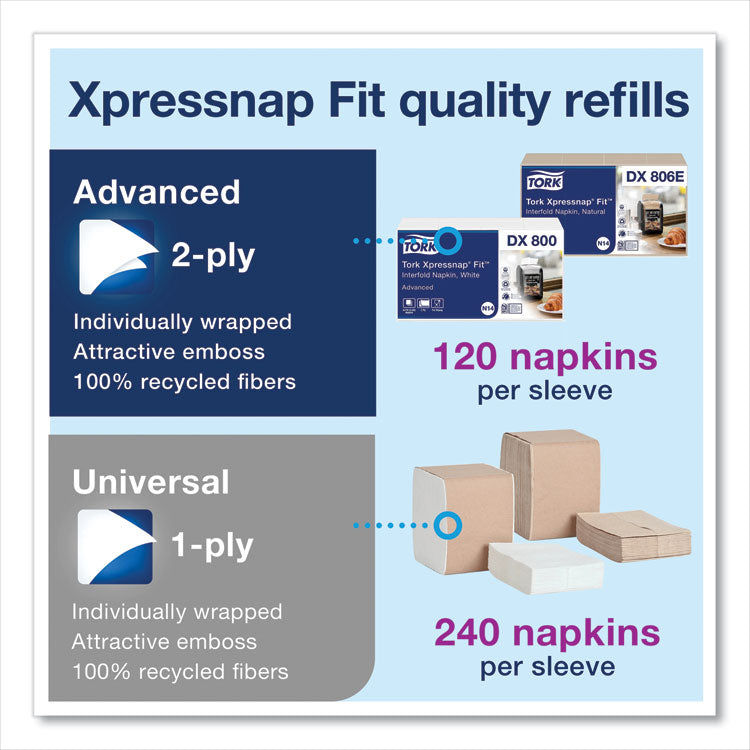 Xpressnap Fit Napkin Dispenser, Tabletop, 4.4 x 5.6 x 6.7, Black