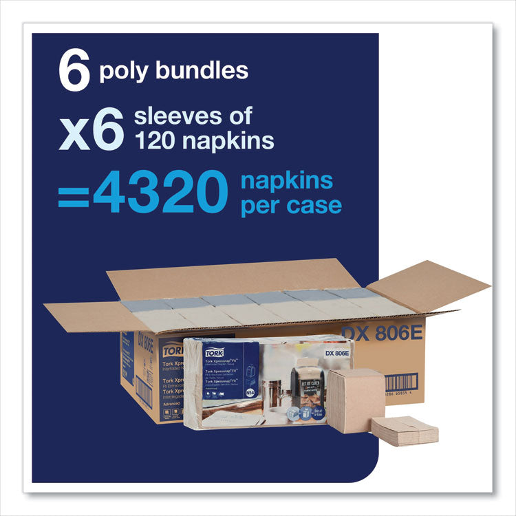 Xpressnap Fit Interfold Dispenser Napkins, 2-Ply, 6.5 X 8.39, Natural, 120/pack, 36 Packs/carton