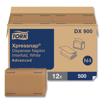 Xpressnap Interfold Dispenser Napkins, 1-Ply, Bag-Pack, 13 X 8.5", White, 6000/carton