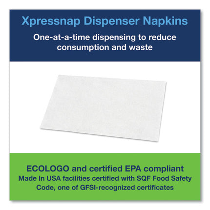 Xpressnap Interfold Dispenser Napkins, 1-Ply, Bag-Pack, 13 X 8.5", White, 6000/carton