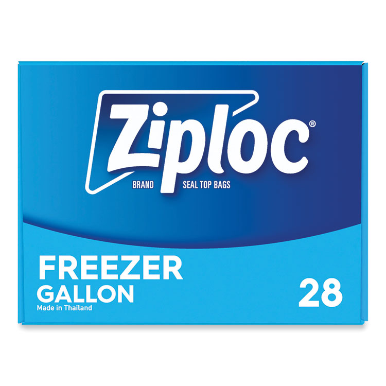 Zipper Freezer Bags, 1 gal, 9.6" x 12.1", Clear, 28 Bags/Box, 9 Boxes/Carton