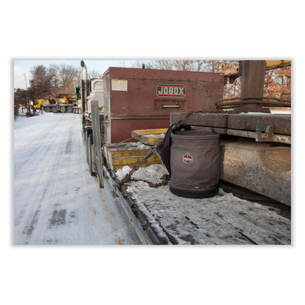 Arsenal 5945T Extra-Large Swiveling Carabiner Canvas Hoist Bucket and Top, 150 lb, Gray