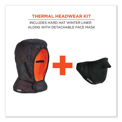 N-Ferno 6878 3-Layer Winter Liner + Mouthpiece Kit, Fleece/Neoprene/Polyester, One Size Fits Most, Black