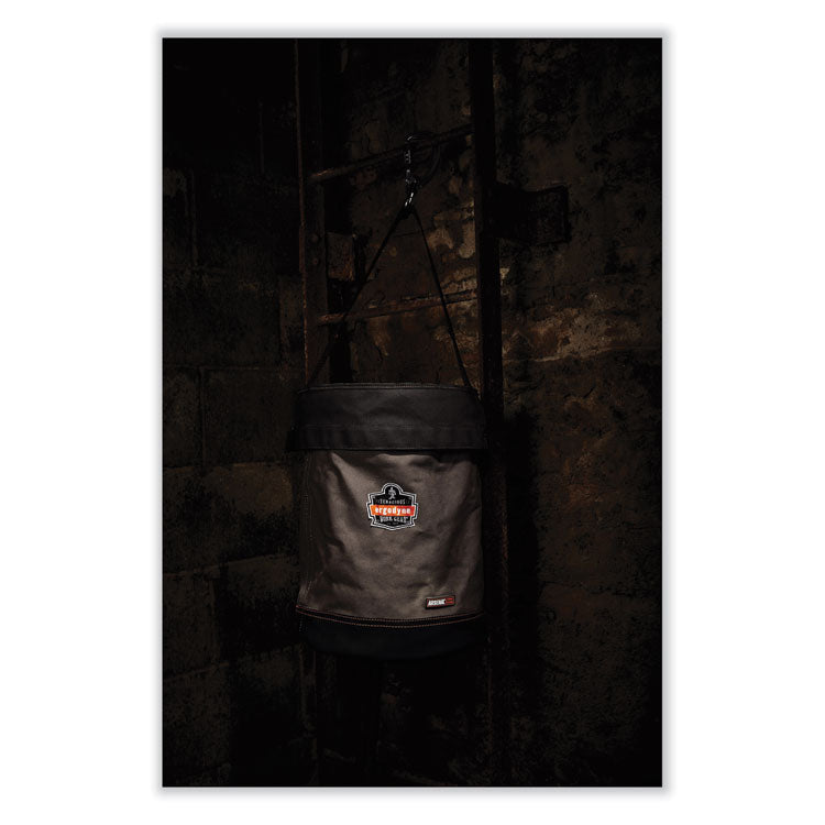 Arsenal 5940T Swiveling Carabiner Canvas Hoist Bucket and Top, 150 lb, Gray