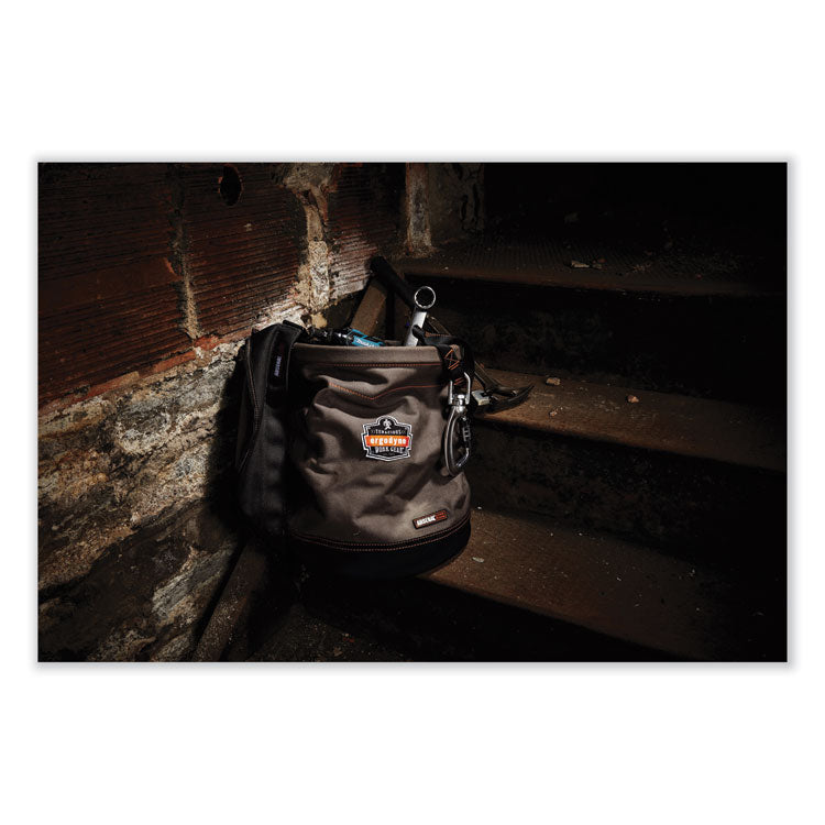 Arsenal 5940T Swiveling Carabiner Canvas Hoist Bucket and Top, 150 lb, Gray