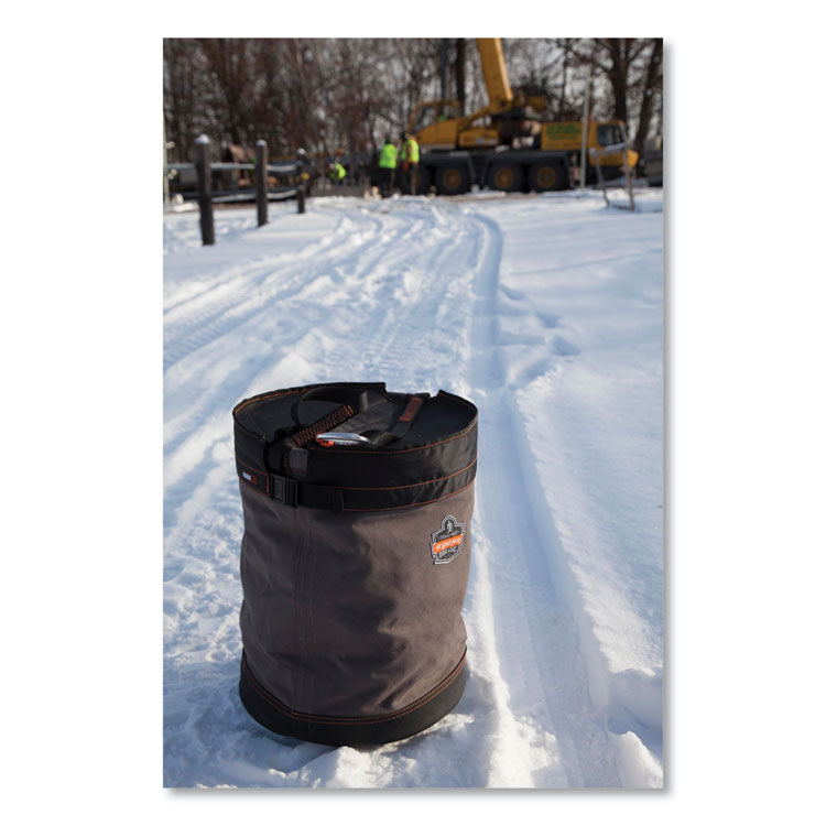 Arsenal 5940T Swiveling Carabiner Canvas Hoist Bucket and Top, 150 lb, Gray