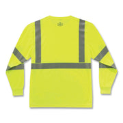 GloWear 8391 Class 3 Hi-Vis Long Sleeve Shirt, Polyester, Lime, 3X-Large