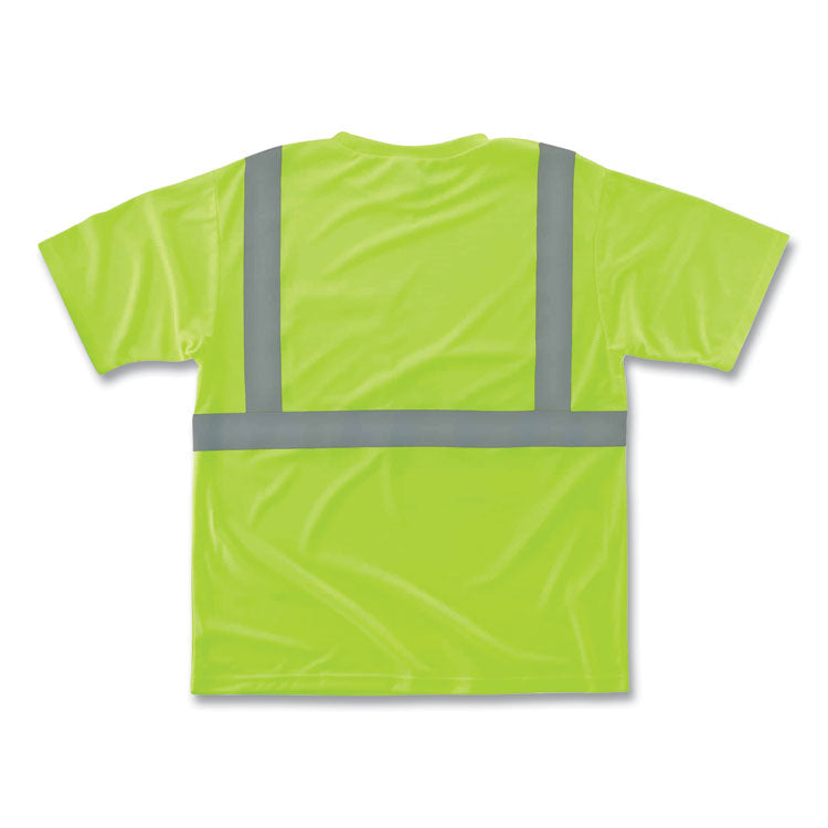 GloWear 8289 Class 2 Hi-Vis T-Shirt, Polyester, Lime, X-Large