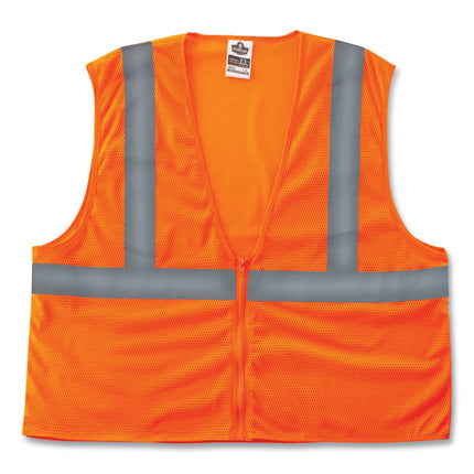 GloWear 8205Z Class 2 Super Economy Mesh Vest, Polyester, Orange, Small/Medium