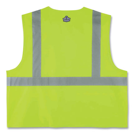 GloWear 8225Z Class 2 Standard Solid Vest, Polyester, Lime, Large/X-Large