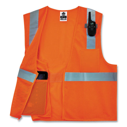 GloWear 8210Z Class 2 Economy Mesh Vest, Polyester, Orange, X-Small