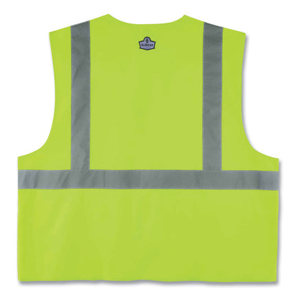 GloWear 8225HL Class 2 Standard Solid Hook and Loop Vest, Polyester, Lime, 4X-Large/5X-Large
