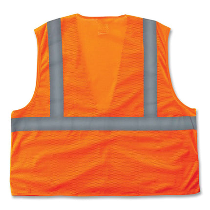 GloWear 8205Z Class 2 Super Economy Mesh Vest, Polyester, Orange, Small/Medium