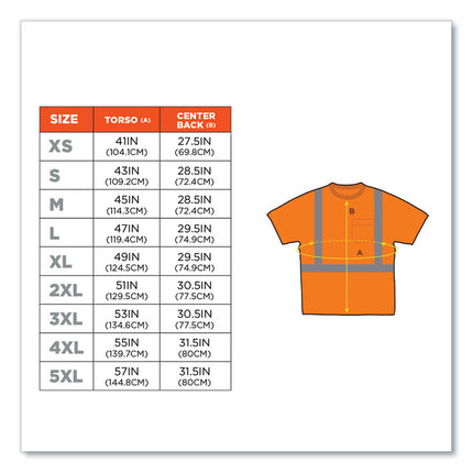 GloWear 8289 Class 2 Hi-Vis T-Shirt, Polyester, Orange, Large