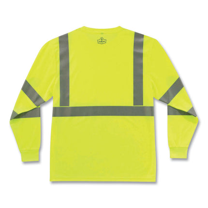 GloWear 8391 Class 3 Hi-Vis Long Sleeve Shirt, Polyester, Lime, Large
