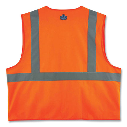 GloWear 8225Z Class 2 Standard Solid Vest, Polyester, Orange, Large/-Large