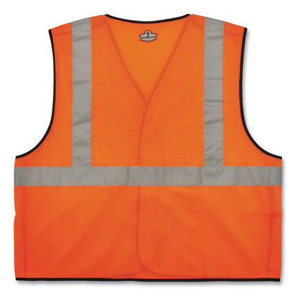 GloWear 8216BA Class 2 Breakaway Mesh ID Holder Vest, Polyester, Large/X-Large, Orange