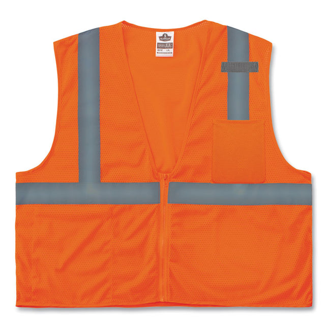 GloWear 8210Z Class 2 Economy Mesh Vest, Polyester, Orange, X-Small