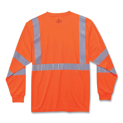 GloWear 8391 Class 3 Hi-Vis Long Sleeve Shirt, Polyester, Orange, Small