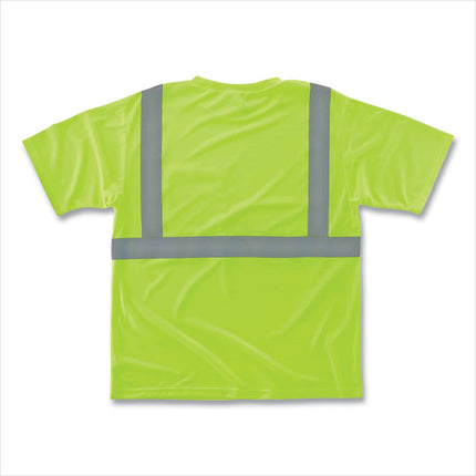 GloWear 8289 Class 2 Hi-Vis T-Shirt, Polyester, Lime, Large