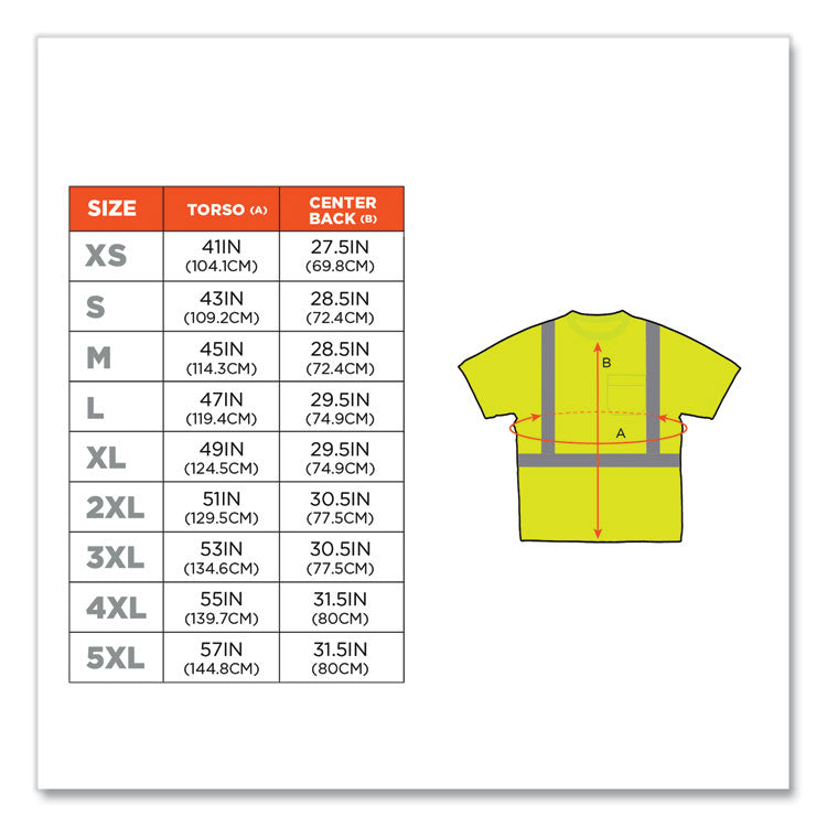 GloWear 8289 Class 2 Hi-Vis T-Shirt, Polyester, Lime, Medium