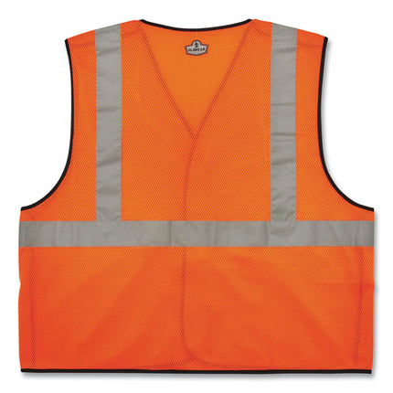 GloWear 8216BA Class 2 Breakaway Mesh ID Holder Vest, Polyester, 4X-Large/5X-Large, Orange