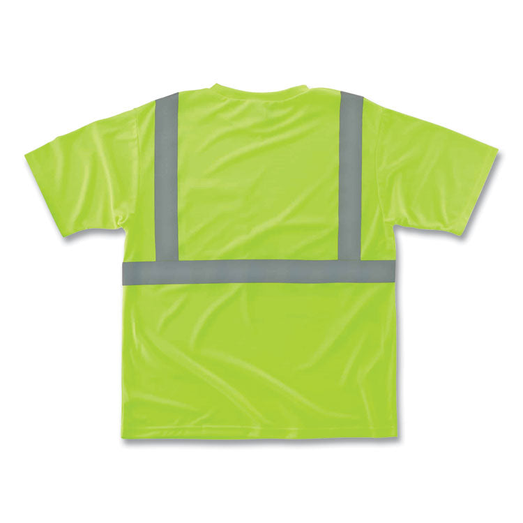 GloWear 8289 Class 2 Hi-Vis T-Shirt, Polyester, Lime, 2X-Large