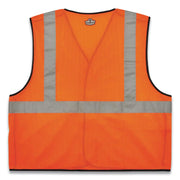 GloWear 8216BA Class 2 Breakaway Mesh ID Holder Vest, Polyester, Small/Medium, Orange