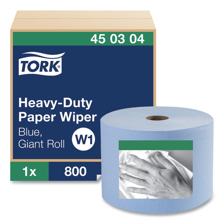 Heavy-Duty Paper Wiper, 1-Ply, 11.1" x 800 ft, Blue