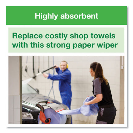 Heavy-Duty Paper Wiper, 1-Ply, 11.1" x 800 ft, Blue