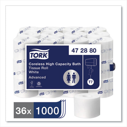 Advanced High Capacity Bath Tissue, Septic Safe, 2-Ply, Coreless, White, 1,000 Sheets/roll, 36 Rolls/carton