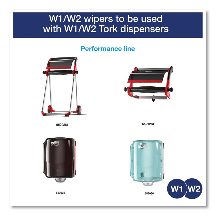 Industrial Paper Wiper, 4-Ply, 11 x 15.75, Unscented, Blue, 375 Wipes/Roll, 2 Rolls/Carton