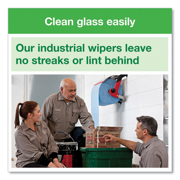 Industrial Paper Wiper, 4-Ply, 11 x 15.75, Unscented, Blue, 375 Wipes/Roll, 2 Rolls/Carton
