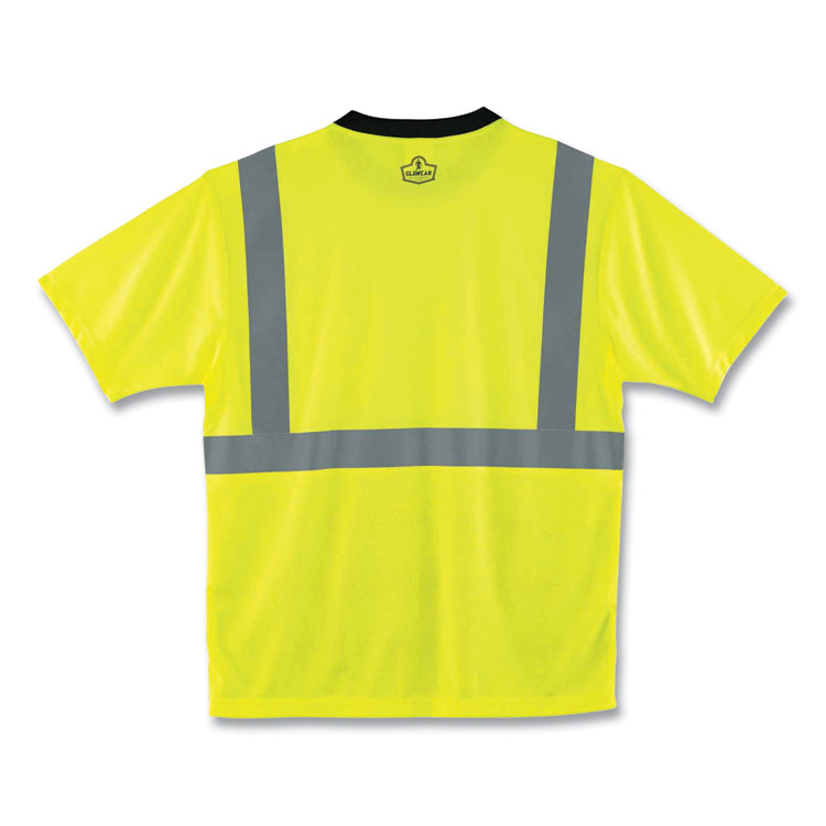 GloWear 8289BK Class 2 Hi-Vis T-Shirt with Black Bottom, 2X-Large, Lime