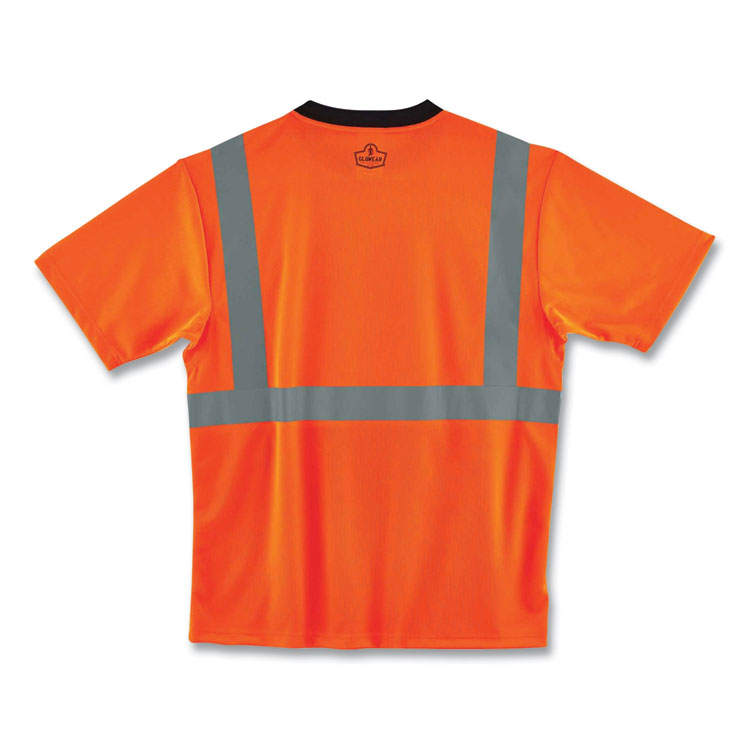 GloWear 8289BK Class 2 Hi-Vis T-Shirt with Black Bottom, Medium, Orange