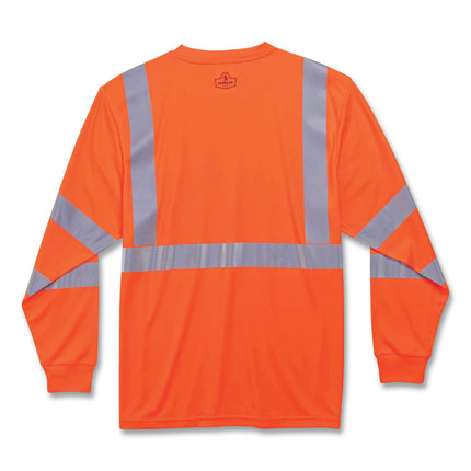 GloWear 8391 Class 3 Hi-Vis Long Sleeve Shirt, Polyester, Orange, X-Large