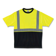 GloWear 8289BK Class 2 Hi-Vis T-Shirt with Black Bottom, 4X-Large, Lime