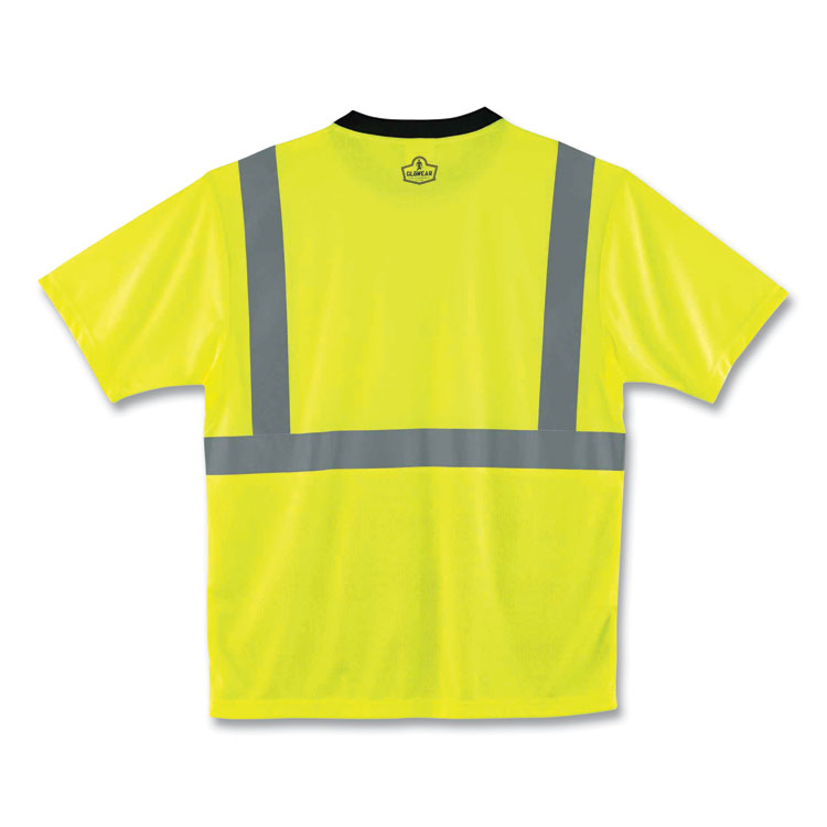 GloWear 8289BK Class 2 Hi-Vis T-Shirt with Black Bottom, X-Large, Lime