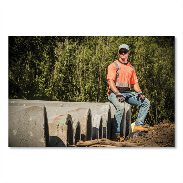 GloWear 8289BK Class 2 Hi-Vis T-Shirt with Black Bottom, Medium, Orange